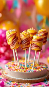 Bacon-Wrapped Yellow Cake Pop Dessert