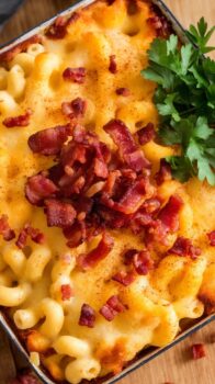 bacon crusted mac and cheese bake