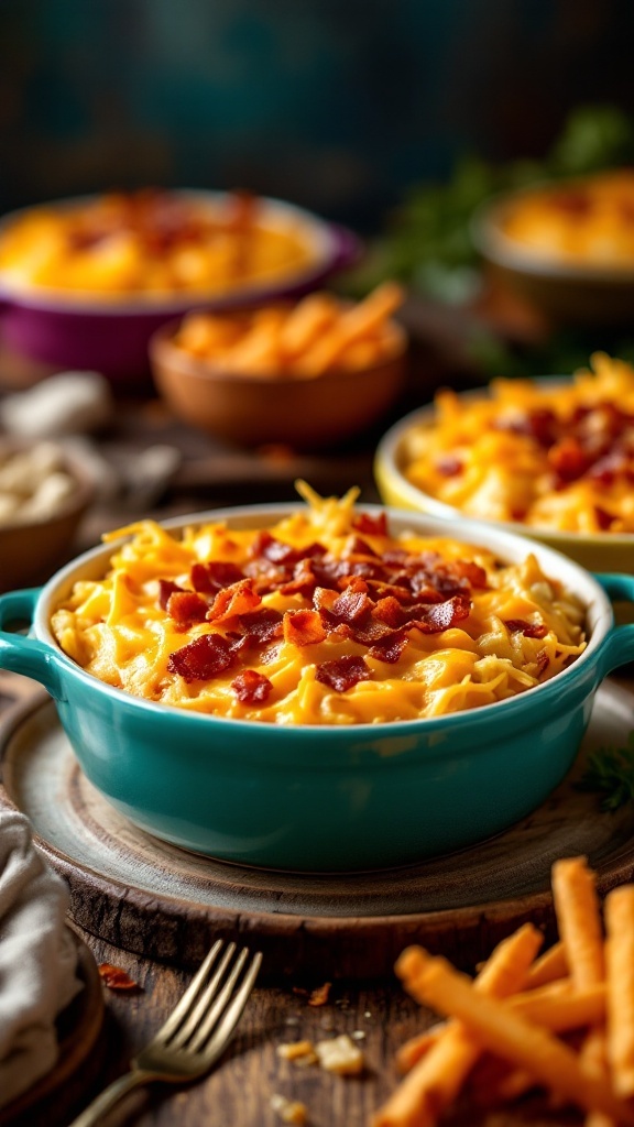 A delicious loaded cheesy bacon hashbrown casserole