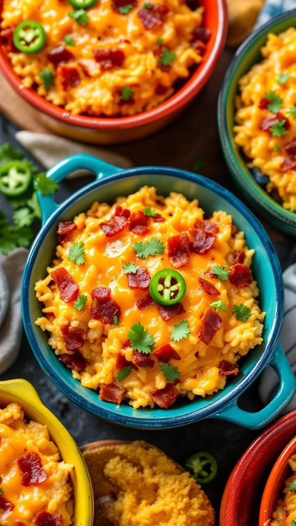 Bacon Hashbrown Casserole with cheese, peppers, and herbs