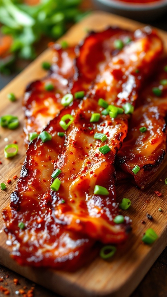Spicy Sriracha Glazed Bacon